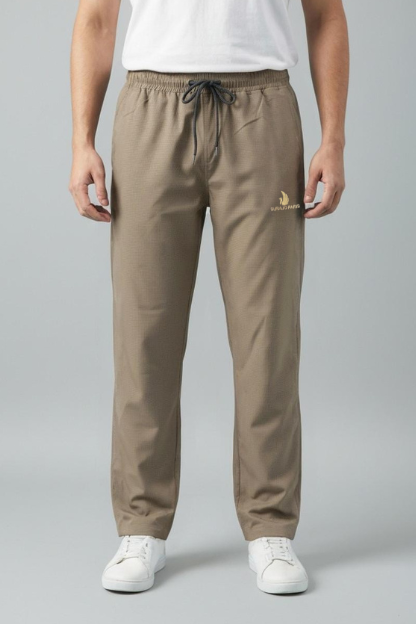 Men’s Light Khaki Check Terry Plain Lower