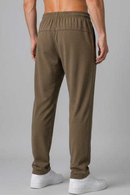 Men’s Khaki Check Terry Plain Lower - Image 4