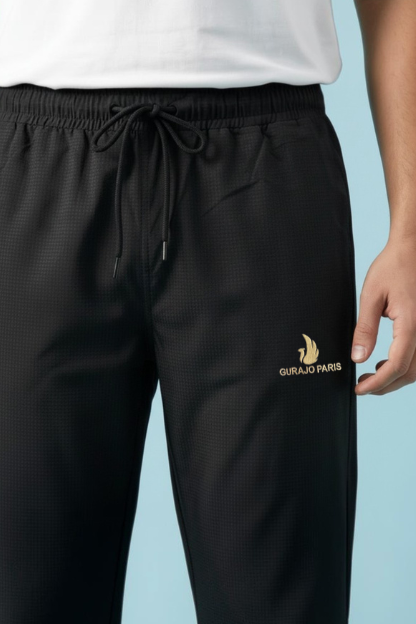 Men’s Black Check Terry Plain Lower - Image 2