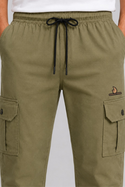 Men’s Light Olive Terry Cargo Joggers - Image 2